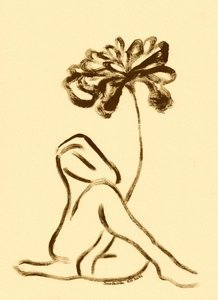 Frau und Lotusblüte von Santhosh ch