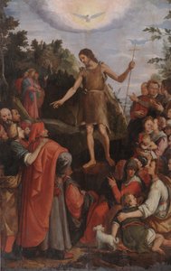 Johannes der Täufer predigt in der Wildnis von Santi di Tito