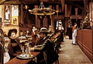 Innenansicht eines Cafés in Montmartre, Paris