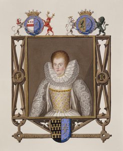 Porträt von Lettice Knollys (ca. 1541-1634), Tochter von Sir Francis Knollys aus Memoirs of the Court of Queen Elizabeth, veröffentlicht 1825
