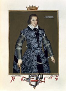 Porträt von Robert Devereux, 2. Earl of Essex, aus Memoirs of the Court of Queen Elizabeth, nach dem Ölbild von Sir William Segar, veröffentlicht 1825