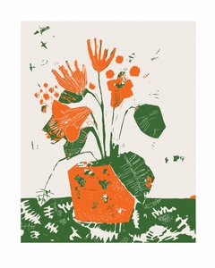 Getopfte orange Blumen