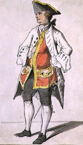 Ein Herr mit einem Dreispitz, aus einem Album mit Figurenstudien, Mitte des 18. Jahrhunderts von Sarah Hamilton