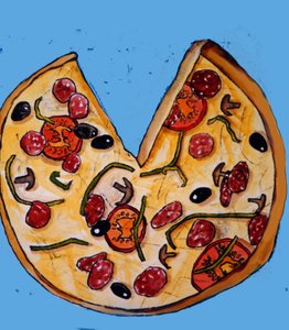 Pizza, 2017 von Sarah Thompson Engels