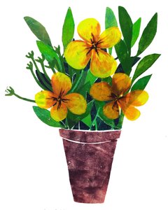Gelber Blumentopf, 2019