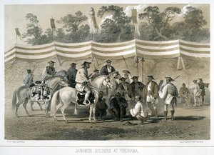 Japanische Soldaten in Yukuhama, Japan, ca. 1845 von Sarony and Co