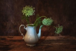 Rustikaler Blumenkrug