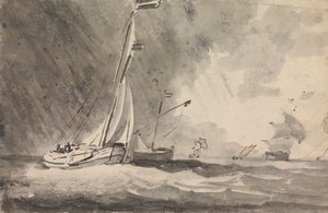 Boote in einem Regensturm von Sawrey Gilpin