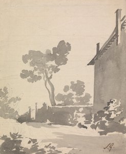 Gartenansicht von der Seite eines Hauses
