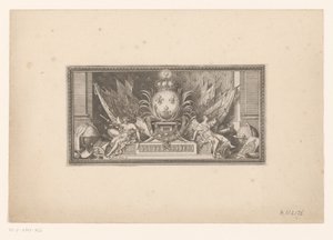 Vignette mit Globus und Wappen von Frankreich von Sébastien Leclerc (I)