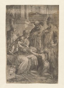Maria mit Kind, der junge Johannes der Täufer und Heilige von Schiavone