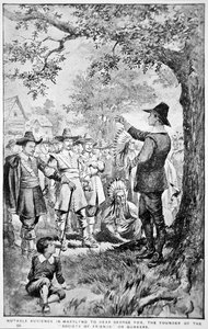 George Fox predigt in Maryland