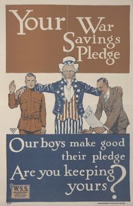 Ihr Kriegssparversprechen. Unsere Jungs halten ihr Versprechen. Halten Sie Ihres?