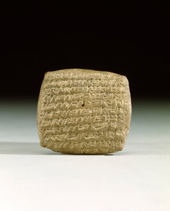 Eine alte assyrische Keilschrifttafel, aus der Händlerkolonie in Kanesh in Kappadokien, Forderung nach überfälligen Zahlungen, ca. 1900-1800 v. Chr.