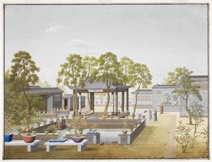 Zeichnung des Gartens eines chinesischen Kaufmanns