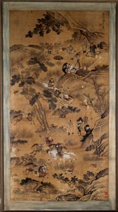 Chinesische Kunst: Jagdszene, Druck des 17. Jahrhunderts