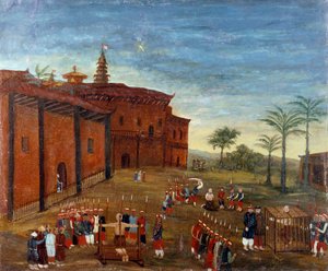 Chinesische Kunst: Szenen der Folter und Hinrichtung von Gefangenen. Gemälde des 19. Jahrhunderts. Louvre, Paris