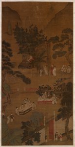 Elegantes Treffen im Westgarten, ca. 1600 von School Chinese