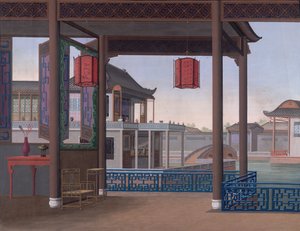 Haus eines chinesischen Beamten, ca. 1800-05 von School Chinese