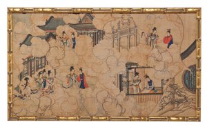 Eine von vierundzwanzig Szenen aus Traum der Roten Kammer von School Chinese