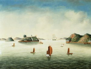Ansicht des Kanton-Gebiets, um 1850 von School Chinese