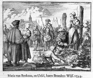 Verbrennung von Maria und Ursula van Beckum, Deventer von School Dutch