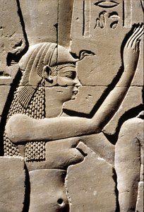 Altes Ägypten, Wandrelief, Göttin Isis, Tempel von Horus, Edfu, 237 - 57 v. Chr.