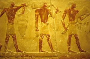 Altes Ägypten, Wandmalerei, Mastaba/Grab des Idout, Saqqara, 2323-2150 v. Chr., Träger mit Opfergaben