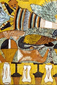 Altes Ägypten, Wandmalerei Grab von Sennedjem, Deir el Medina, Theben, Grab der Edlen