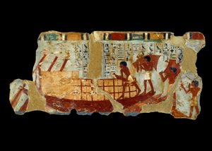 Altägyptische Kunst: Getreideverladung auf ein Boot