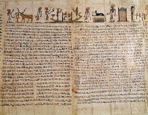 Ägyptische Antike: Papyrus eines Totenbuchs. Späte Epoche. Paris, Louvre Museum
