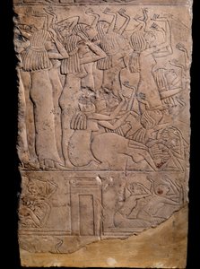 Ägyptische Antike: memphitisches Grab von Horemheb in Saqqarah (Sakkarah oder Saqqara), Relief: Weinen bei der Beerdigung von Horemheb. 18. Dynastie (ca. 1550-1295 v. Chr.)