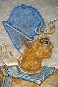 Ramses III. umarmt Isis, Grab von Amon-hir-Khopshef von School Egyptian