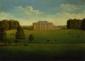 Aussicht auf Gautby Hall, Lincolnshire vom See aus von School English