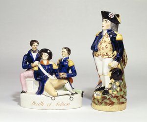 Eine Staffordshire-Porträtgruppe des Todes von Nelson