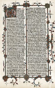 Kopie einer Seite aus dem Markus-Evangelium, Wycliffes Übersetzung der Bibel ins Englische um 1400 von School English