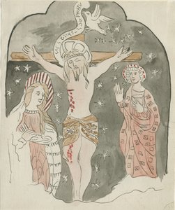 Lichfield - Darstellung der Kreuzigung (Greyfriars): Aquarell, undatiert [?spätes 18. Jahrhundert] von School English
