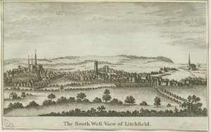 Lichfield - Südwestansicht: Kupferstich, nd [spätes 18. Jh.] (Druck) von School English