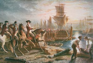 Lord Howe organisiert die britische Evakuierung von Boston im März 1776