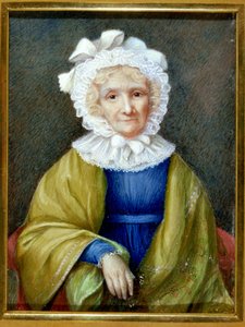 Miniaturporträt von Hannah More (1745-ca.1833) (Aquarell auf Elfenbein) von School English