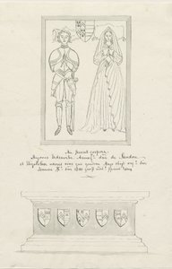 Sandon Kirche - Grab von Hugh Erdeswicke und Elizabeth Harcourt von School English