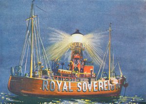 Das Royal Sovereign Feuerschiff, stationiert vor Beachy Head, UK von School English