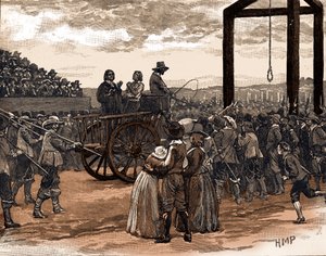 Tyburn während der Herrschaft von König Charles I (Druck) von School English