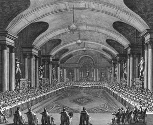 Französische Revolution: Erstes Treffen am Nationalinstitut am 15. Germinal Jahr IV (4. April von School French