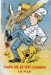 Spiel der sieben Familien: Der Sohn der Familie Vol-au-Vent (Köche). Musée de la Carte à Jouier, Issy-les-Moulineaux