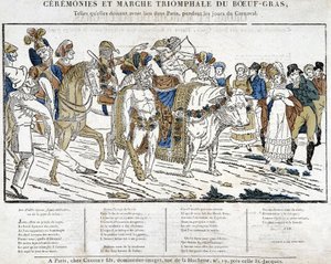 Grasrindzeremonie während des Karnevals in Paris von School French
