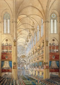 Innenraum der Kathedrale Notre Dame de Paris während der Krönung von Napoleon I. (1769-1821) am 2.12.1804