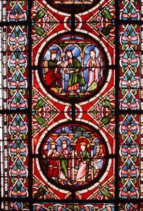 Fenster mit Szenen aus dem Leben des heiligen Mauritius von School French