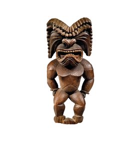 Hawaiianische Figur, Kona-Stil, Darstellung des Kriegsgottes Ku ka ’ili moku, ca. 1780-1820