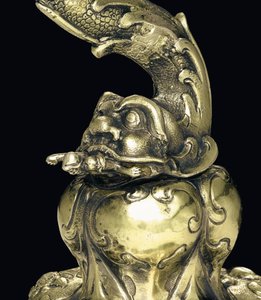 Montierter Nautilusbecher, Nagyszeben, Mitte 17. Jahrhundert (Detail)